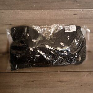 FionaBra Sports Bra Size Large Black with White Flowers Brand New Open Package